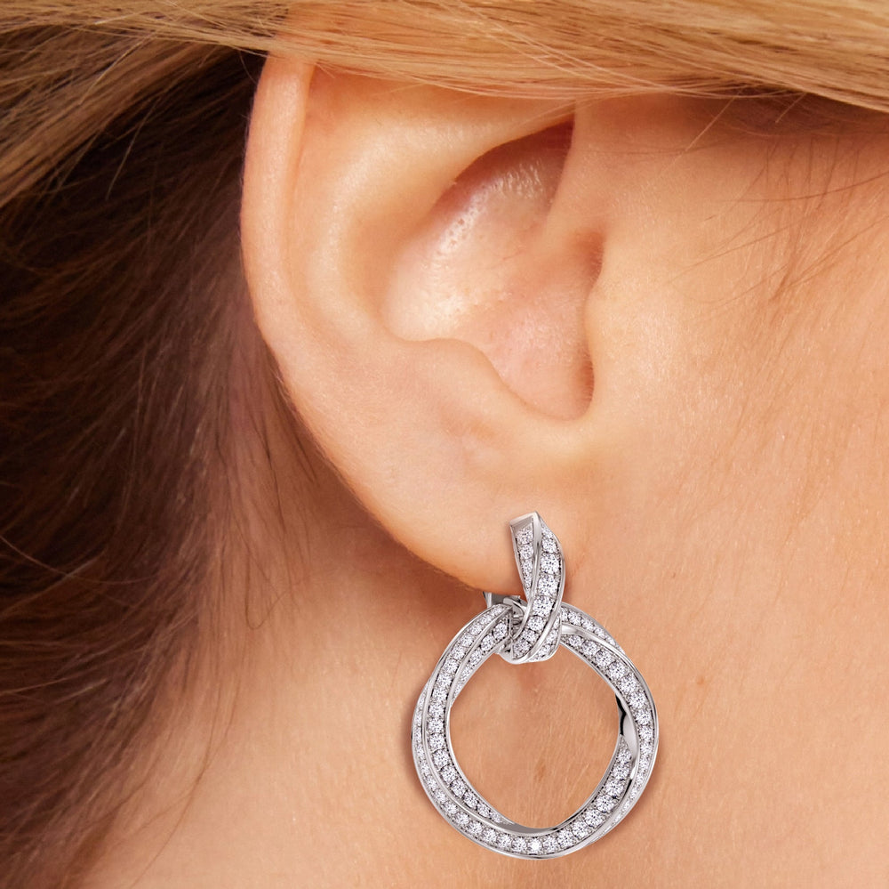The Bond Double Link Earrings with 18KT Yellow Gold / Lab / 5 3/4 Cut Diamond in 14KT Yellow Gold / Lab / 5 3/4 view 5