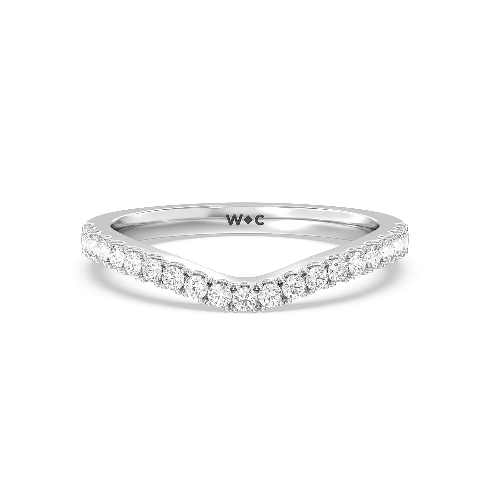 Elegance Pear Side Stone Diamond Wedding Band - Main Image