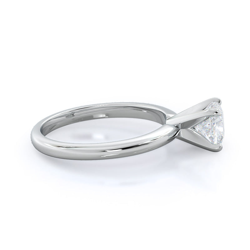 Cushion Cut Fine Classic Four Prong Solitaire Diamond Engagement Ring with Lab Grown Diamond in 14KT Platinum view 3