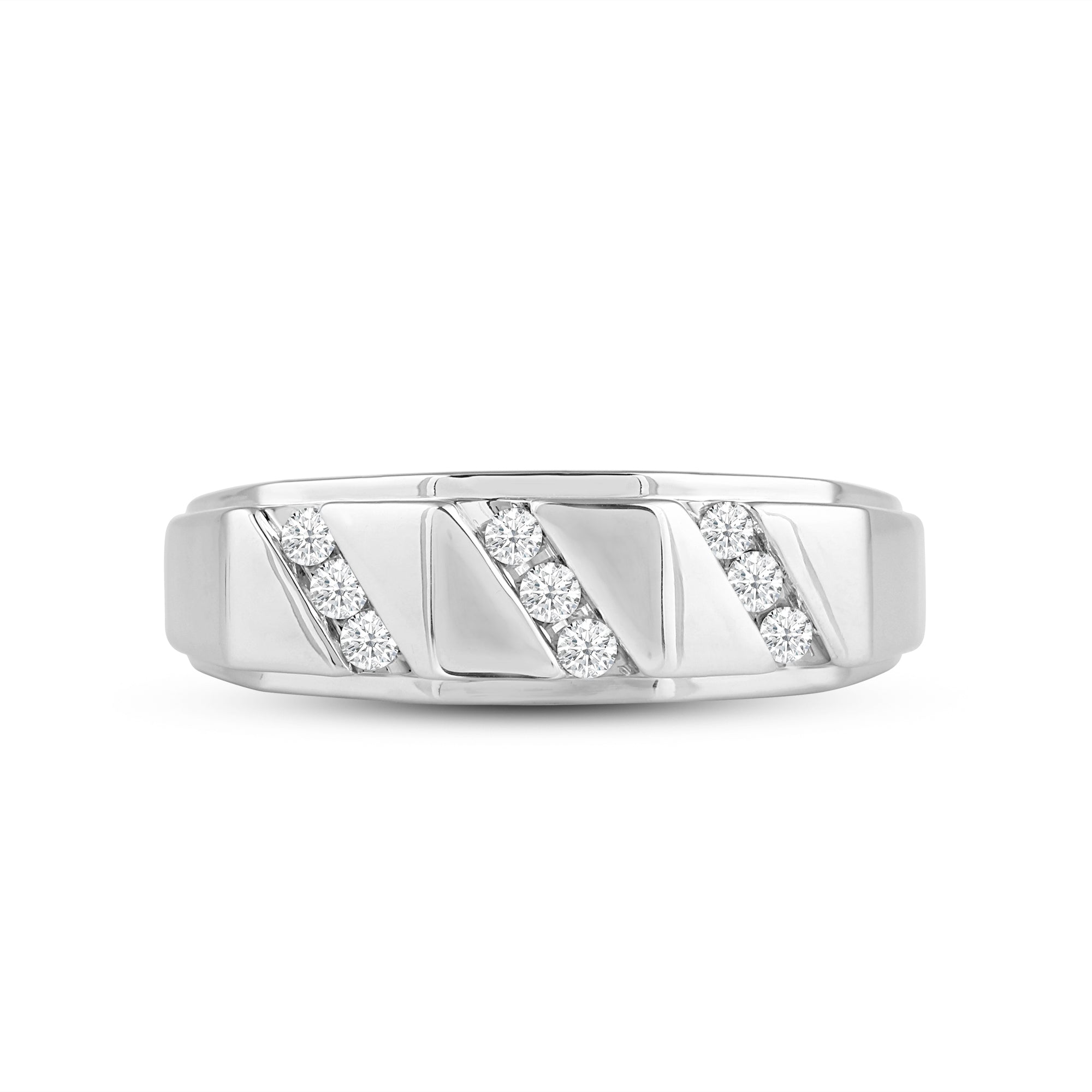 Row Channel Set Diamond Accent Men's Ring - Main Image