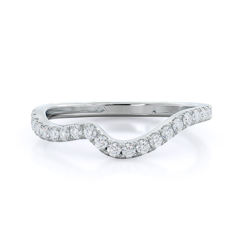 Two Tone Bypass Diamond Wedding Band
