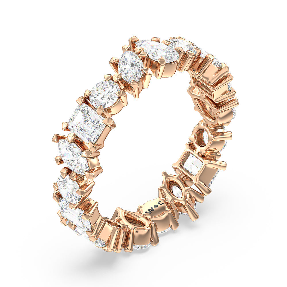 Mixed Shape Eternity Ring with 18KT Rose Gold / Lab / 2 9/10 Cut Diamond in 14KT Rose Gold / Lab / 2 9/10 view 3