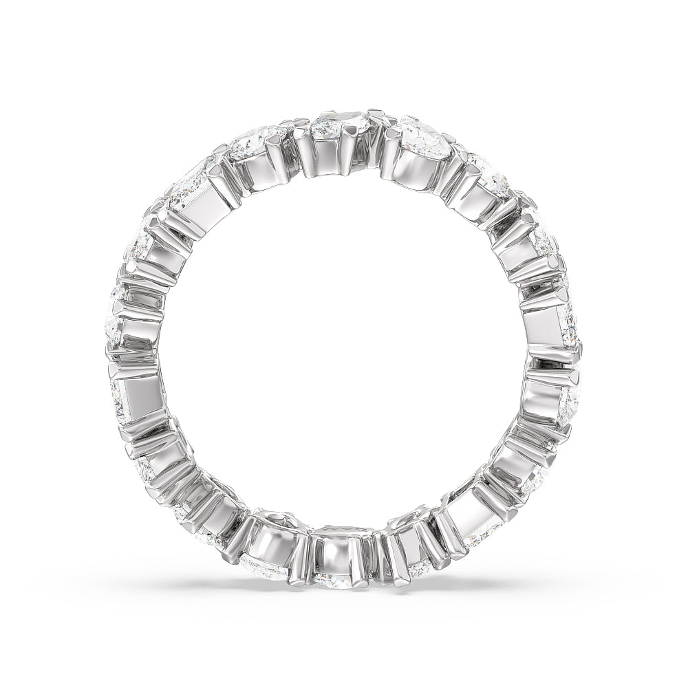 Mixed Shape Eternity Ring with 18KT White Gold / Lab / 2 9/10 Cut Diamond in 14KT White Gold / Lab / 2 9/10 view 2