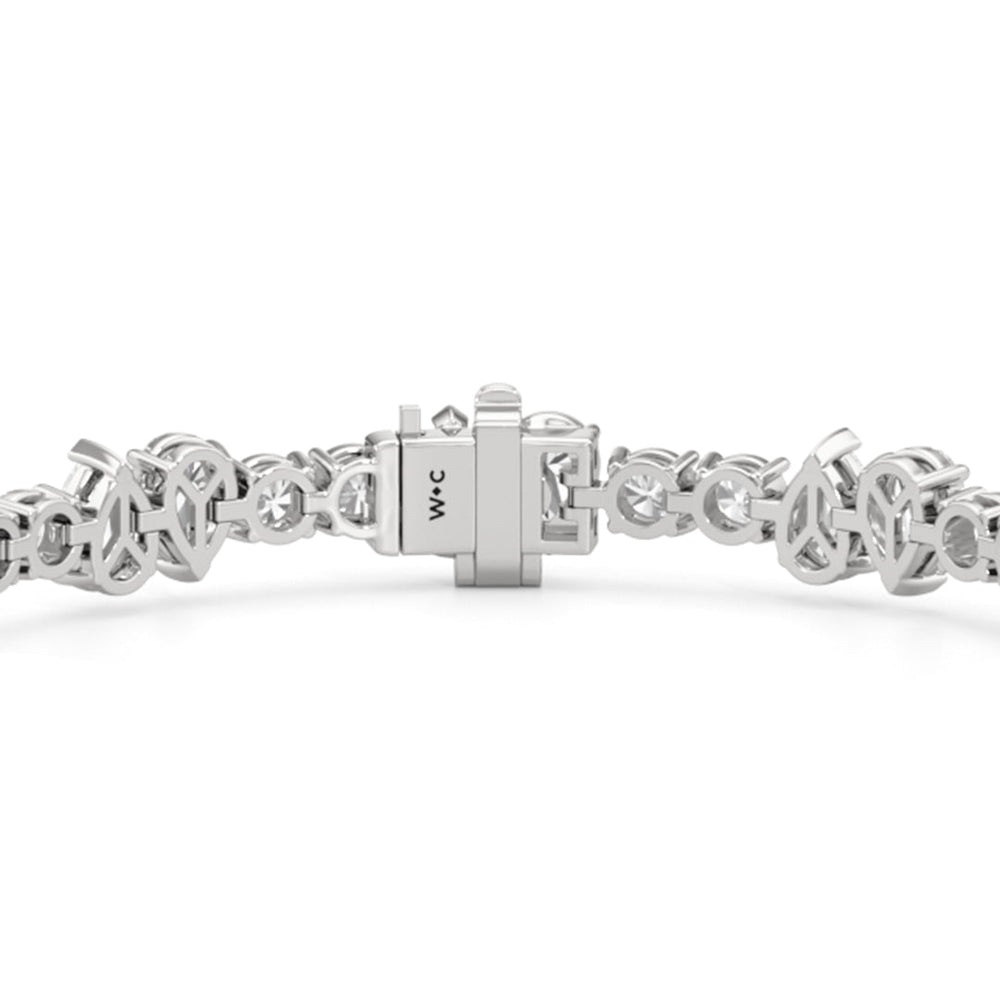 North-South Pear Sequenced Tennis Bracelet with Lab Cut Diamond in 14KT White Gold view 5
