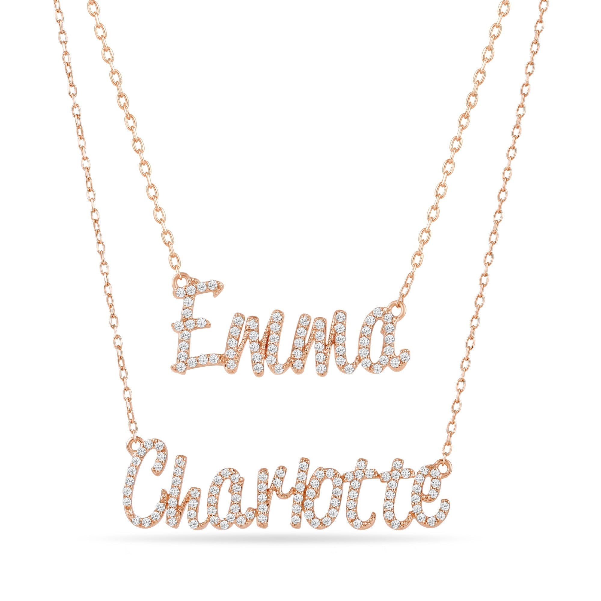 Personalized Name Necklace with Diamonds - Main Image