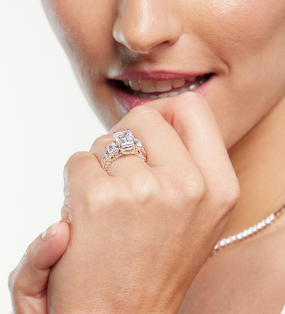 Model Wearing The Harlem Ring with Lab Grown Diamond view