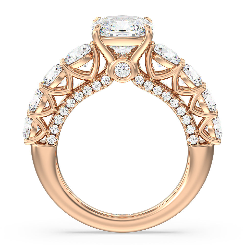 Cushion Cut The Sutton Ring with Lab Grown Diamond in 14KT Rose Gold view 2
