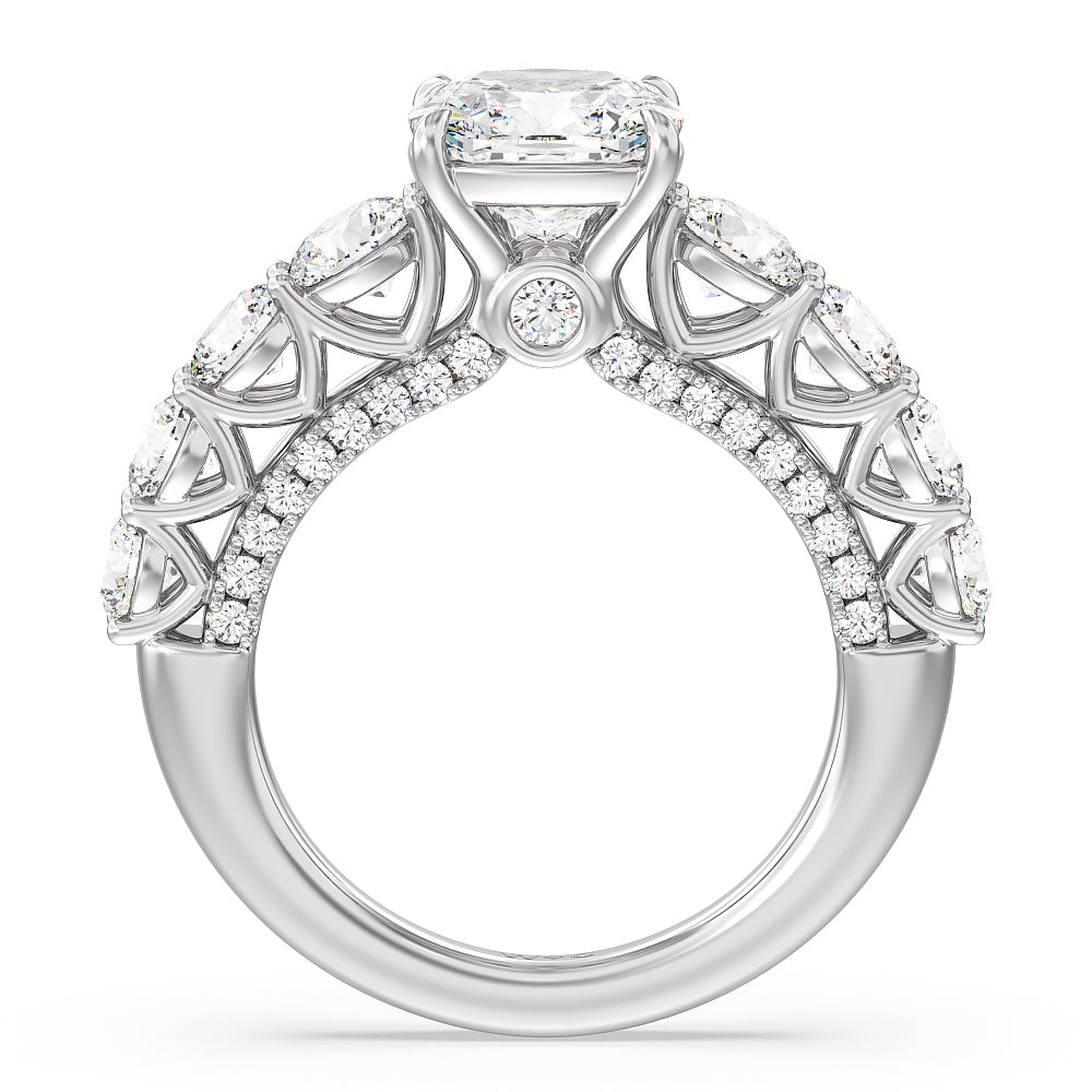 Cushion Cut The Sutton Ring with Lab Grown Diamond in 14KT Platinum view 2
