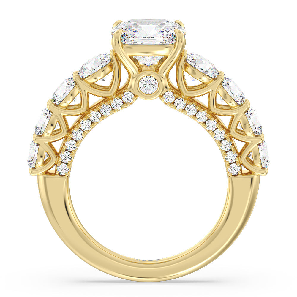 Cushion Cut The Sutton Ring with Lab Grown Diamond in 14KT Yellow Gold view 2
