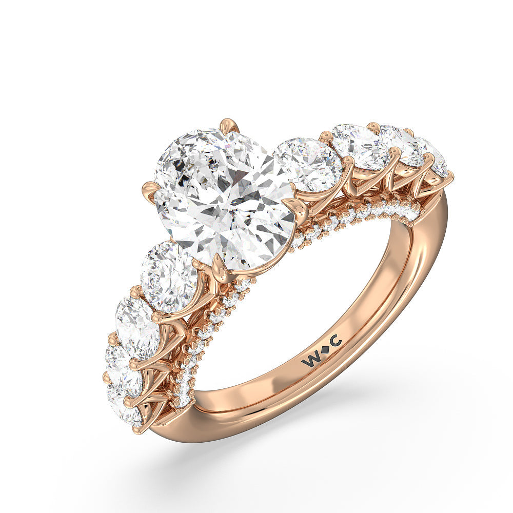 Oval Cut The Sutton Ring with Lab Grown Diamond in 14KT Rose Gold view 3
