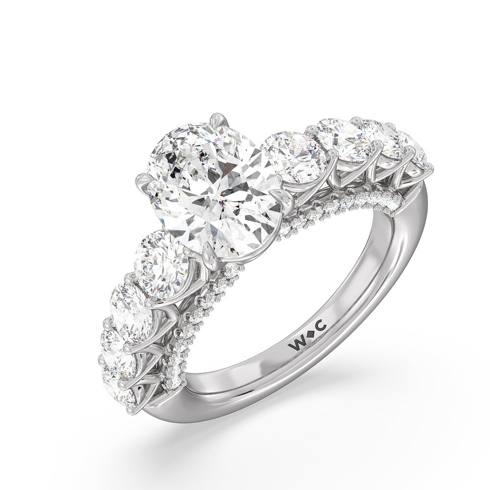 Oval Cut The Sutton Ring with Lab Grown Diamond in 14KT Platinum view 3

