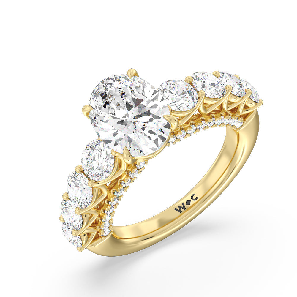 Oval Cut The Sutton Ring with Lab Grown Diamond in 14KT Yellow Gold view 3
