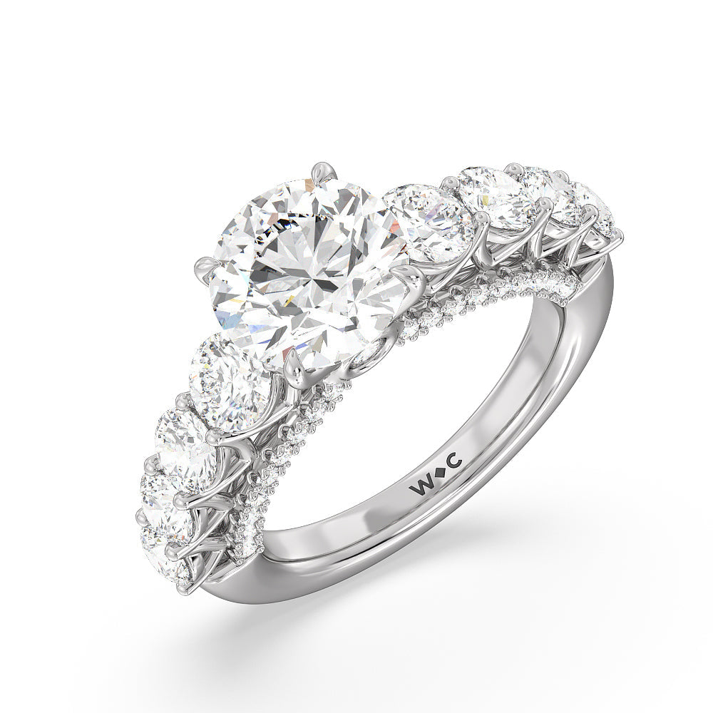 Round Cut The Sutton Ring with Lab Grown Diamond in 14KT Platinum view 3
