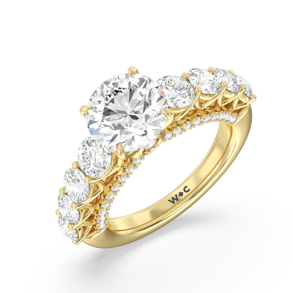 Round Cut The Sutton Ring with Lab Grown Diamond in 14KT Yellow Gold view 3
