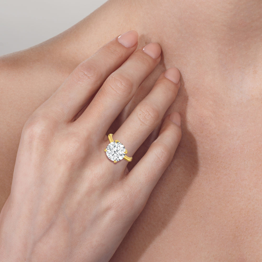 Model Wearing Famed Tulip Cathedral Ring view