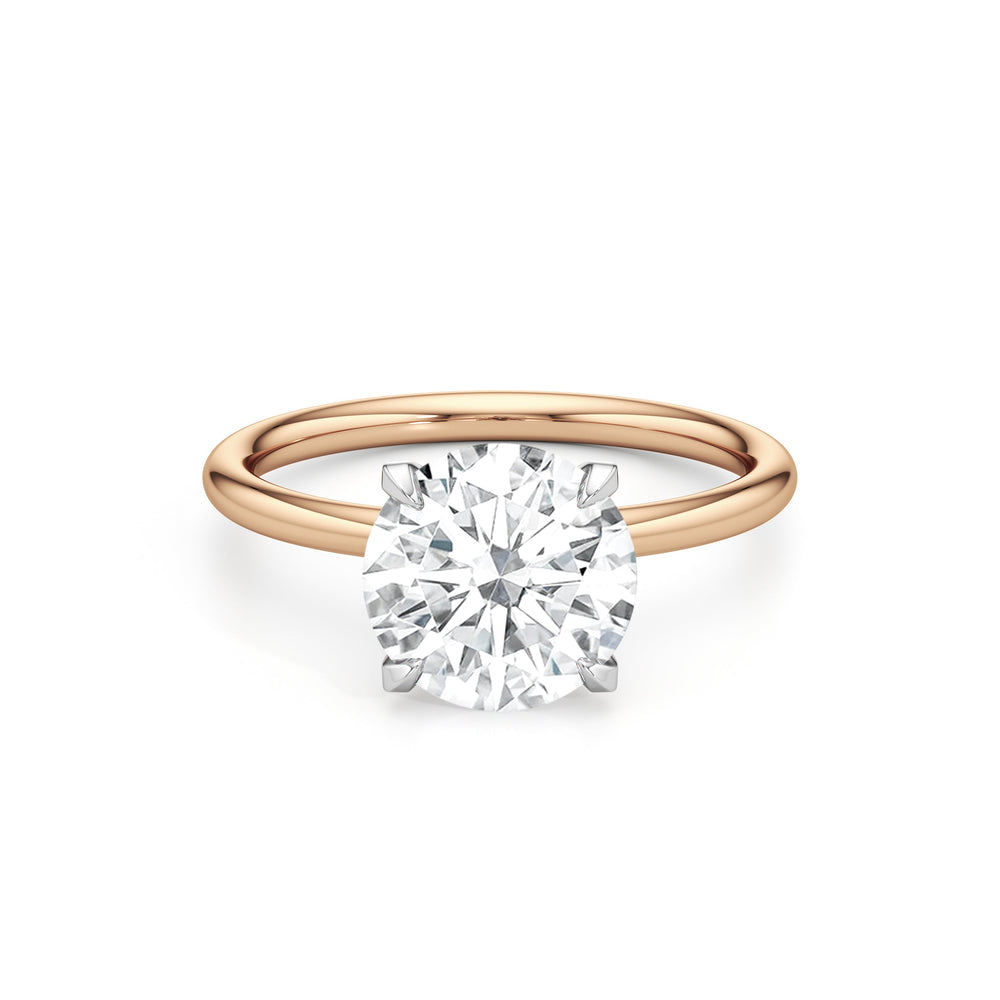 Round Cut The W Classic Engagement Ring with Lab Grown Diamond in 14KT Rose Gold & Platinum view 1
