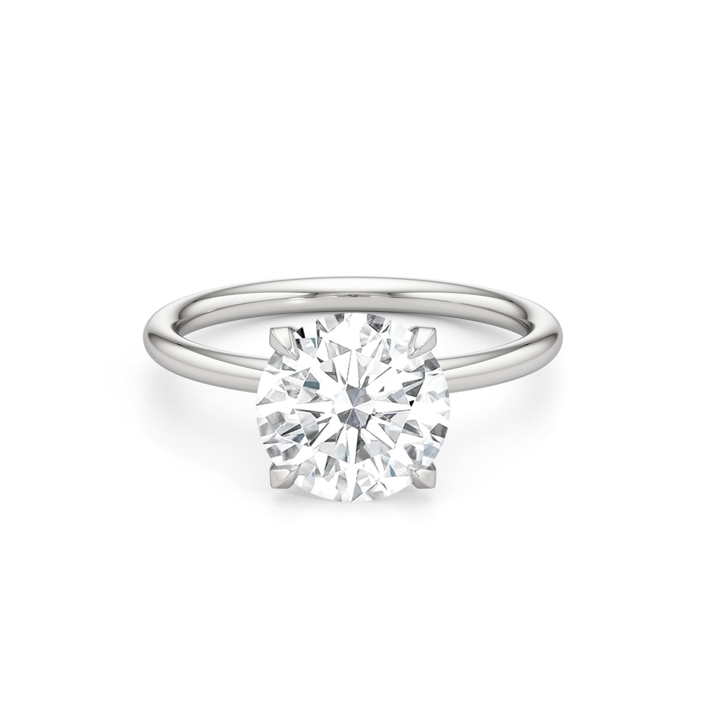 Round Cut The W Classic Engagement Ring with Lab Grown Diamond in 14KT Platinum view 1
