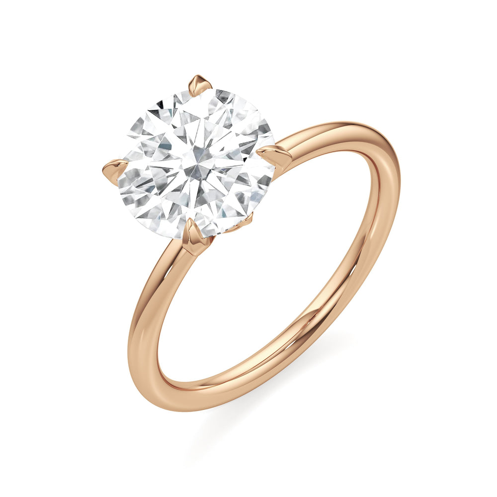 Round Cut The W Evolution Engagement Ring with Lab Grown Diamond in 14KT Rose Gold view 3
