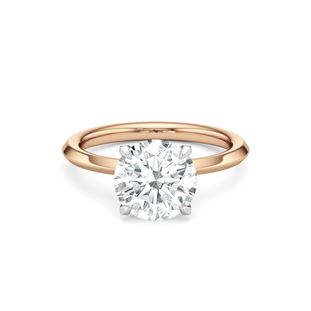 Round Cut The W Evolution Engagement Ring with Lab Grown Diamond in 14KT Rose Gold & Platinum view 1
