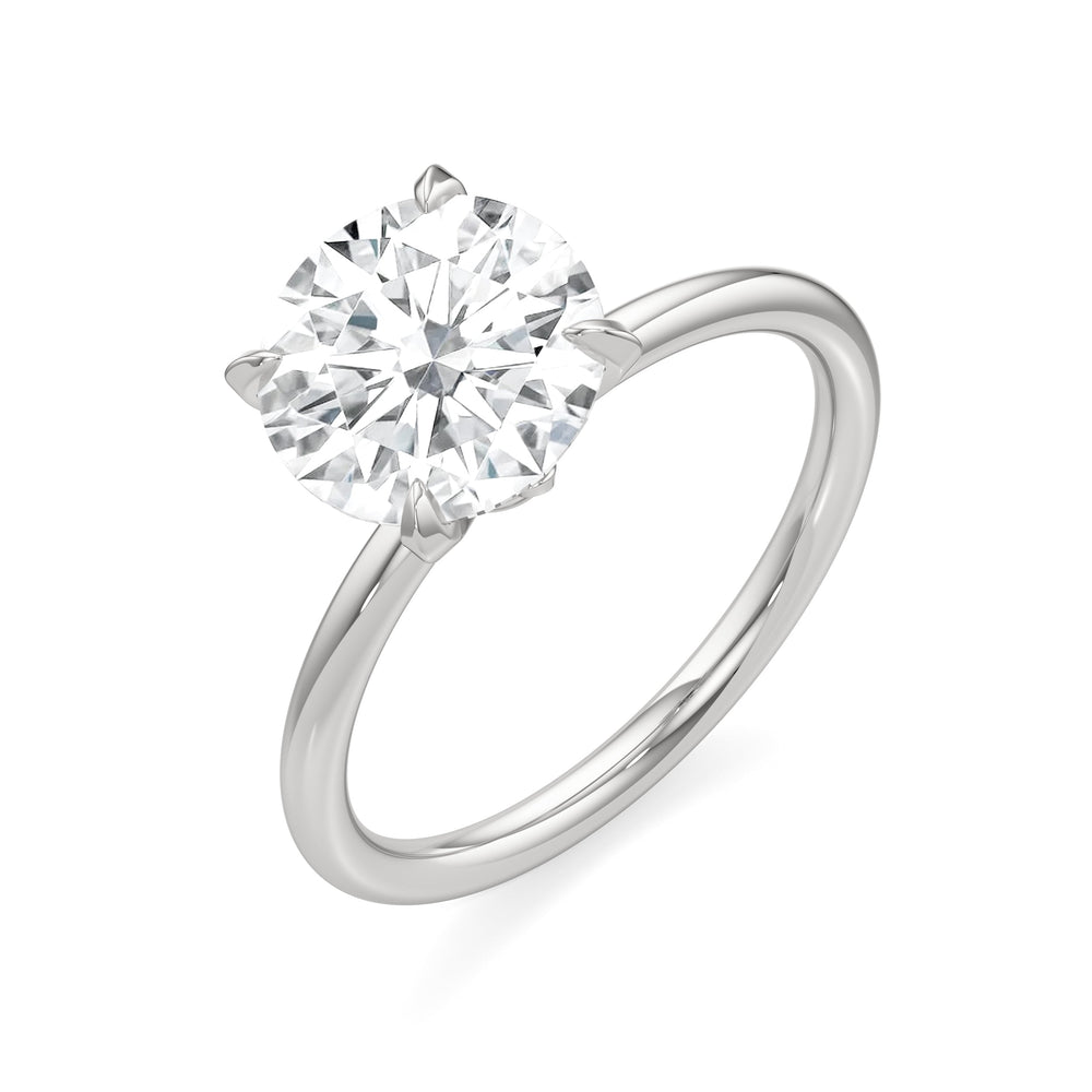 Round Cut The W Evolution Engagement Ring with Lab Grown Diamond in 14KT Platinum view 3

