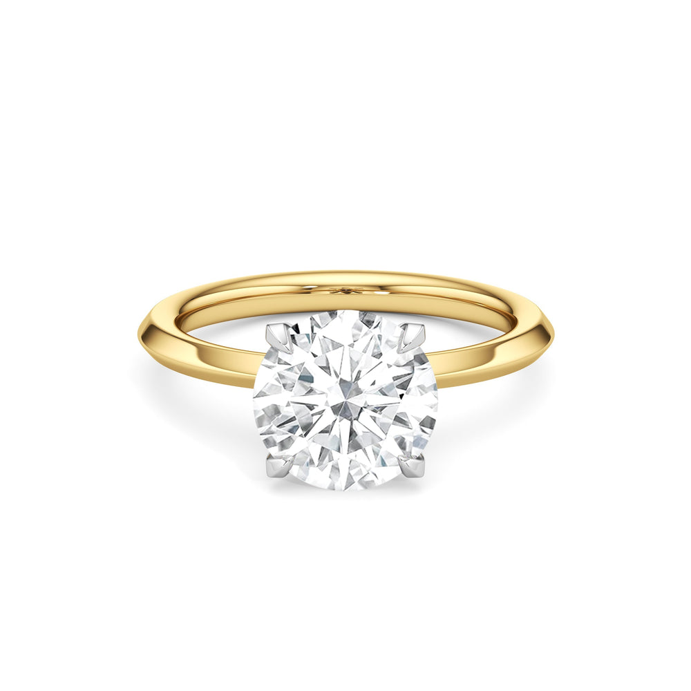 Round Cut The W Evolution Engagement Ring with Lab Grown Diamond in 14KT Yellow Gold & Platinum view 1
