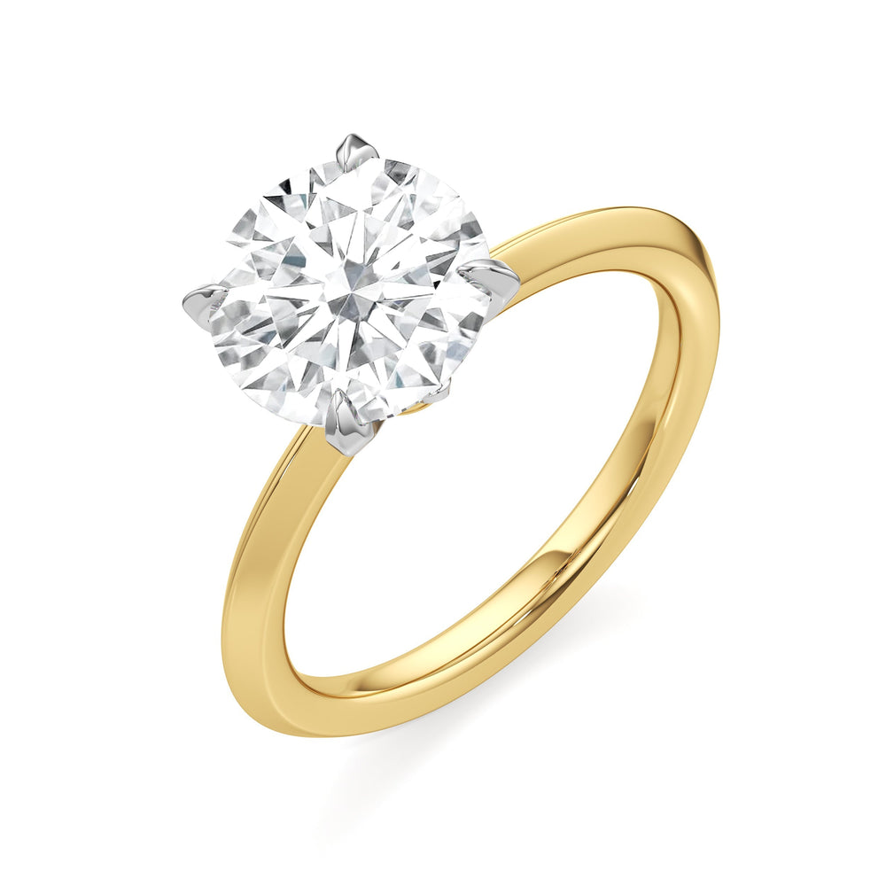 Round Cut The W Evolution Engagement Ring with Lab Grown Diamond in 14KT Yellow Gold & Platinum view 3
