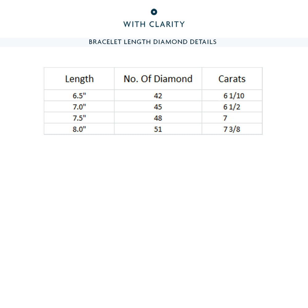 Three Prong Lab Diamond Tennis Bracelet with 6 1/2 Cut Diamond in 14KT White Gold view 5
