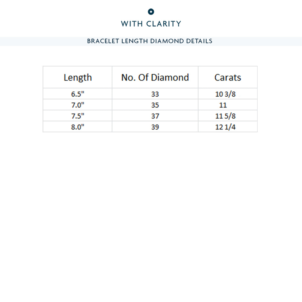 Three Prong Lab Diamond Tennis Bracelet with 11 Cut Diamond in 14KT White Gold view 5
