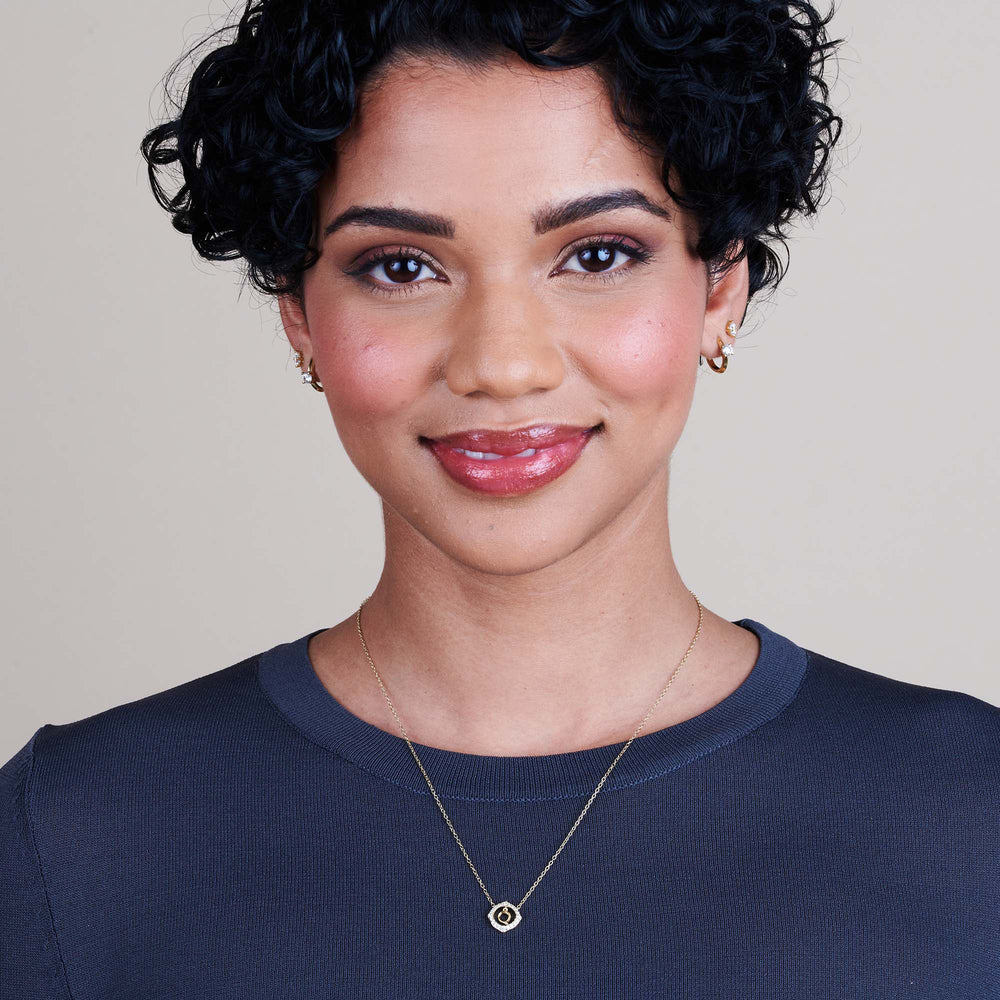 Model Wearing Signature Letter Q Necklace view