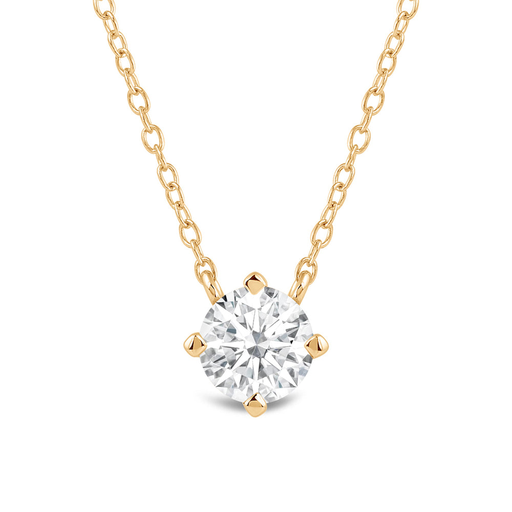 Kite Set Round Lab Created Diamond Solitaire Pendant with 18KT Yellow Gold / Lab / 1 Cut Diamond in 14KT Yellow Gold / Lab / 1 view 4
