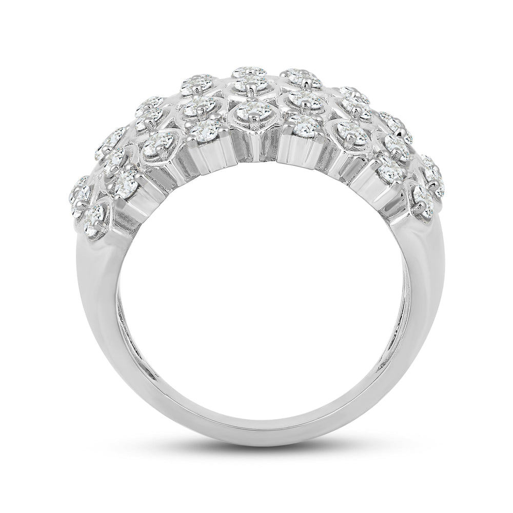 Statement Diamond Broad Ring with 18KT White Gold / Lab / 1 1/3 Cut Diamond in 14KT White Gold / Lab / 1 1/3 view 2
