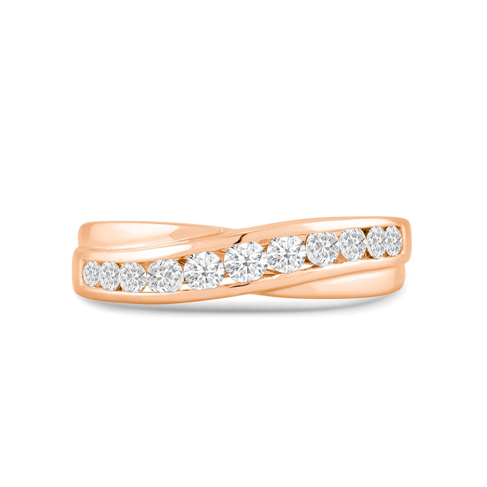 Wavy Diamond Fashion Ring with 18KT Rose Gold / Lab / 3/8 Cut Diamond in 14KT Rose Gold / Lab / 3/8 view 1
