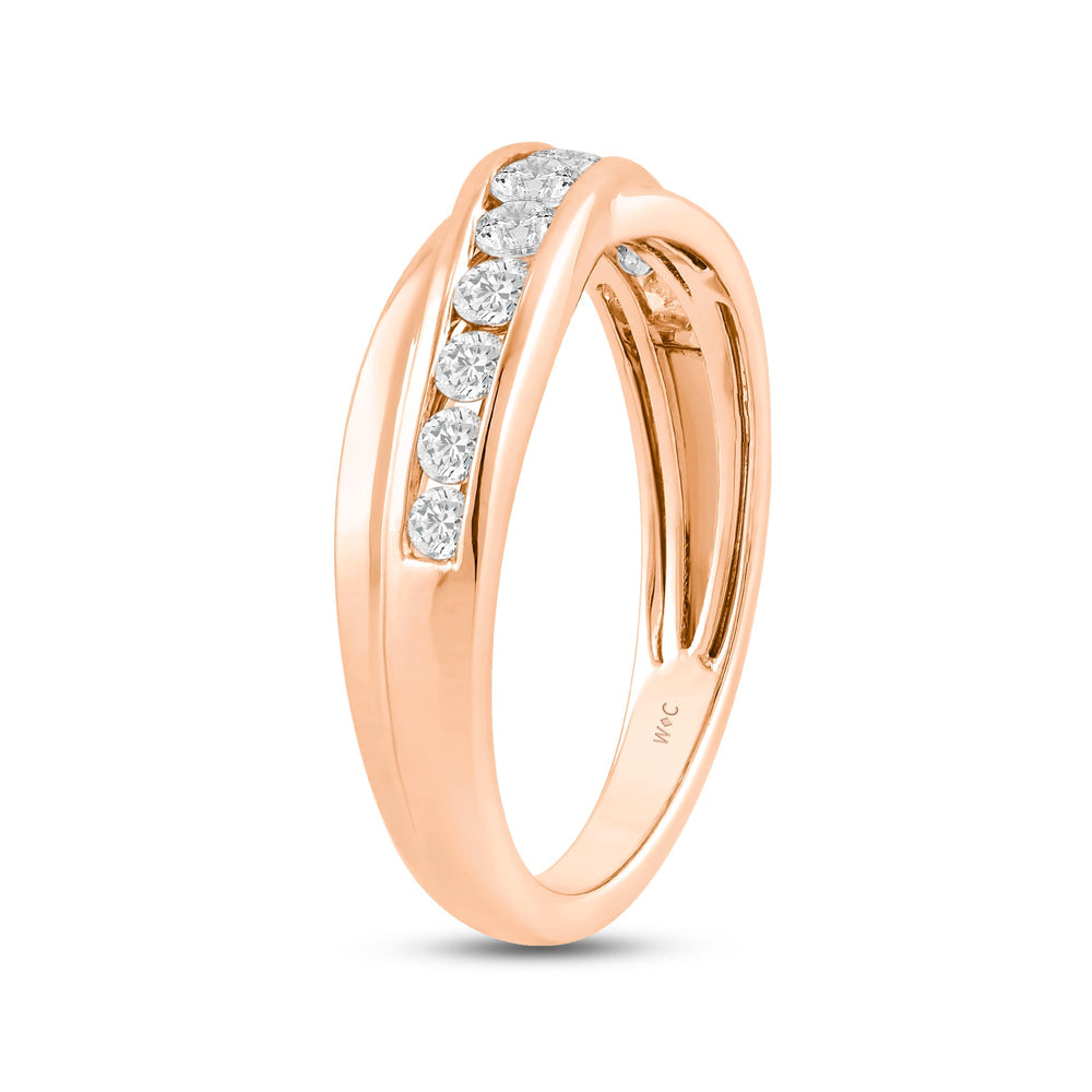 Wavy Diamond Fashion Ring with 18KT Rose Gold / Lab / 3/8 Cut Diamond in 14KT Rose Gold / Lab / 3/8 view 4
