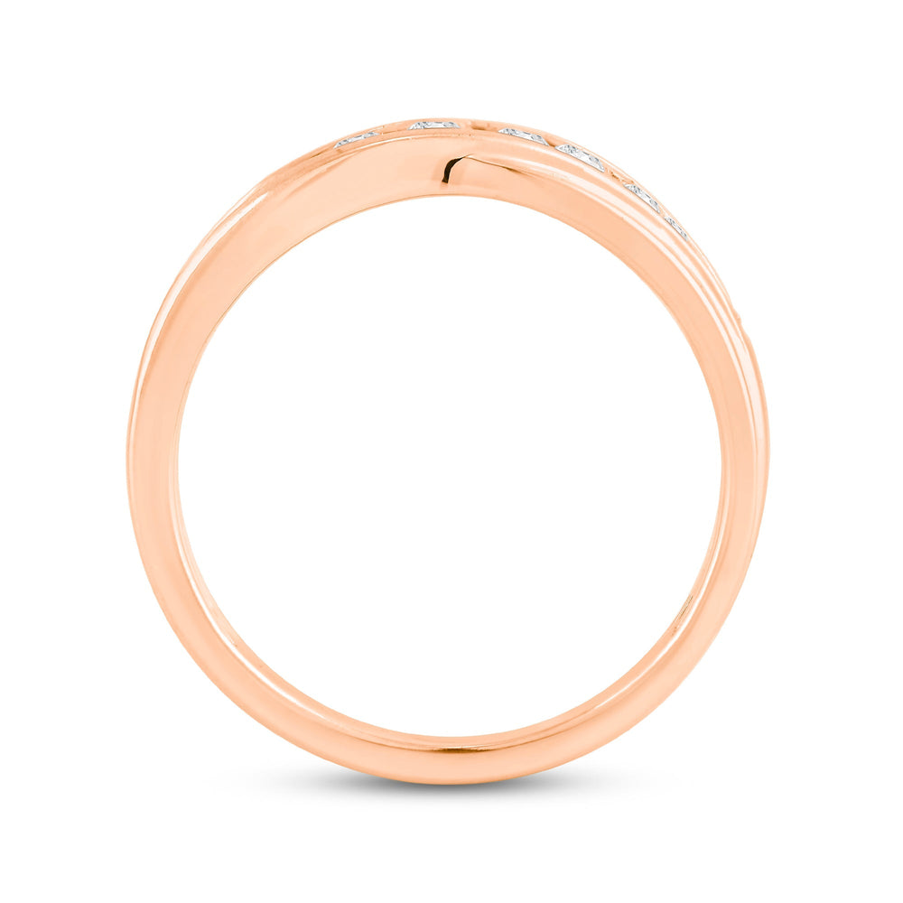Wavy Diamond Fashion Ring with 18KT Rose Gold / Lab / 3/8 Cut Diamond in 14KT Rose Gold / Lab / 3/8 view 2
