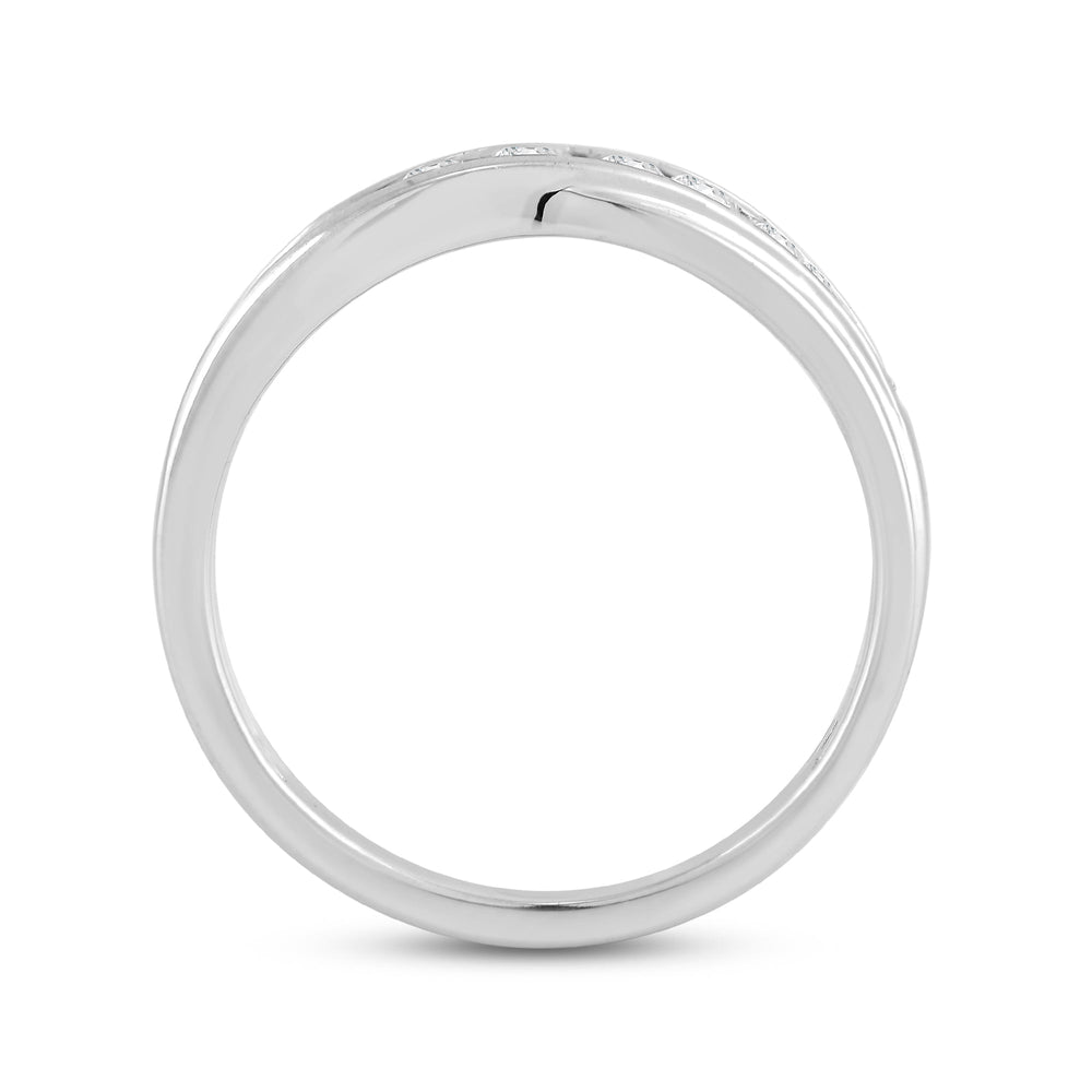 Wavy Diamond Fashion Ring with 18KT White Gold / Lab / 3/8 Cut Diamond in 14KT White Gold / Lab / 3/8 view 2
