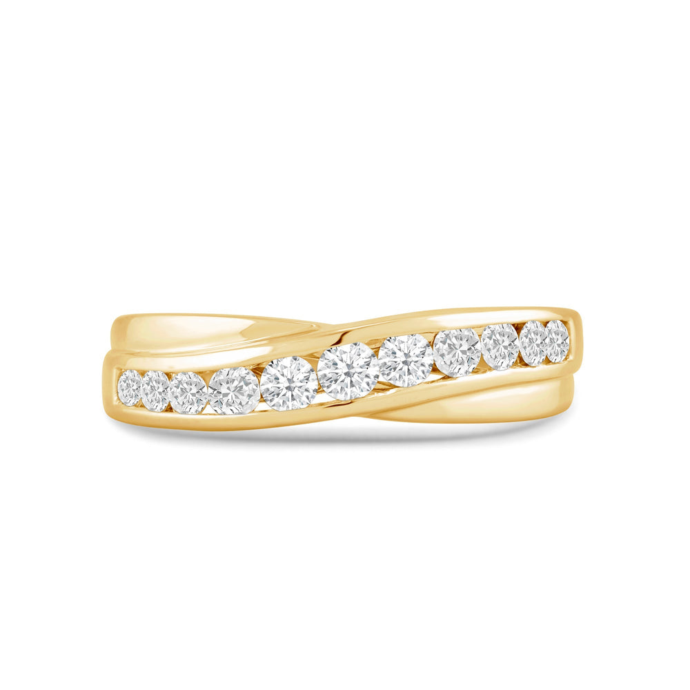 Wavy Diamond Fashion Ring with 18KT Yellow Gold / Lab / 3/8 Cut Diamond in 14KT Yellow Gold / Lab / 3/8 view 1
