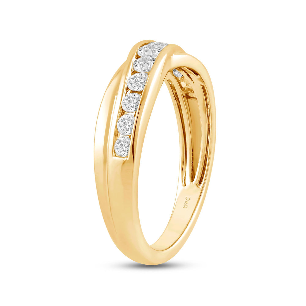 Wavy Diamond Fashion Ring with 18KT Yellow Gold / Lab / 3/8 Cut Diamond in 14KT Yellow Gold / Lab / 3/8 view 4

