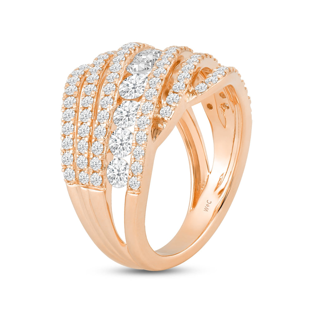 Cocktail Queen Diamond Fashion Ring with 18KT Rose Gold / Lab / 1 3/4 Cut Diamond in 14KT Rose Gold / Lab / 1 3/4 view 4

