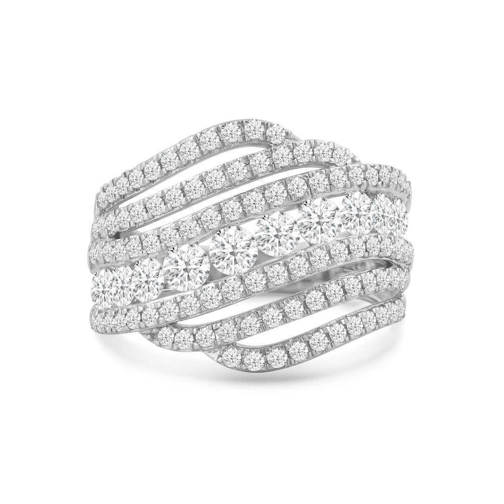 Cocktail Queen Diamond Fashion Ring with 18KT White Gold / Lab / 1 3/4 Cut Diamond in 14KT White Gold / Lab / 1 3/4 view 1
