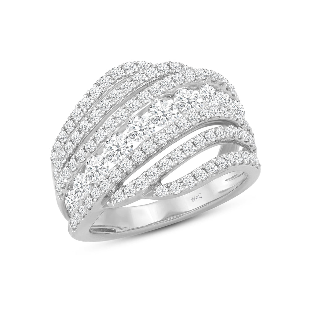 Cocktail Queen Diamond Fashion Ring with 18KT White Gold / Lab / 1 3/4 Cut Diamond in 14KT White Gold / Lab / 1 3/4 view 3
