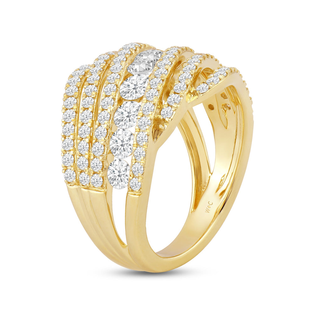 Cocktail Queen Diamond Fashion Ring with 18KT Yellow Gold / Lab / 1 3/4 Cut Diamond in 14KT Yellow Gold / Lab / 1 3/4 view 4
