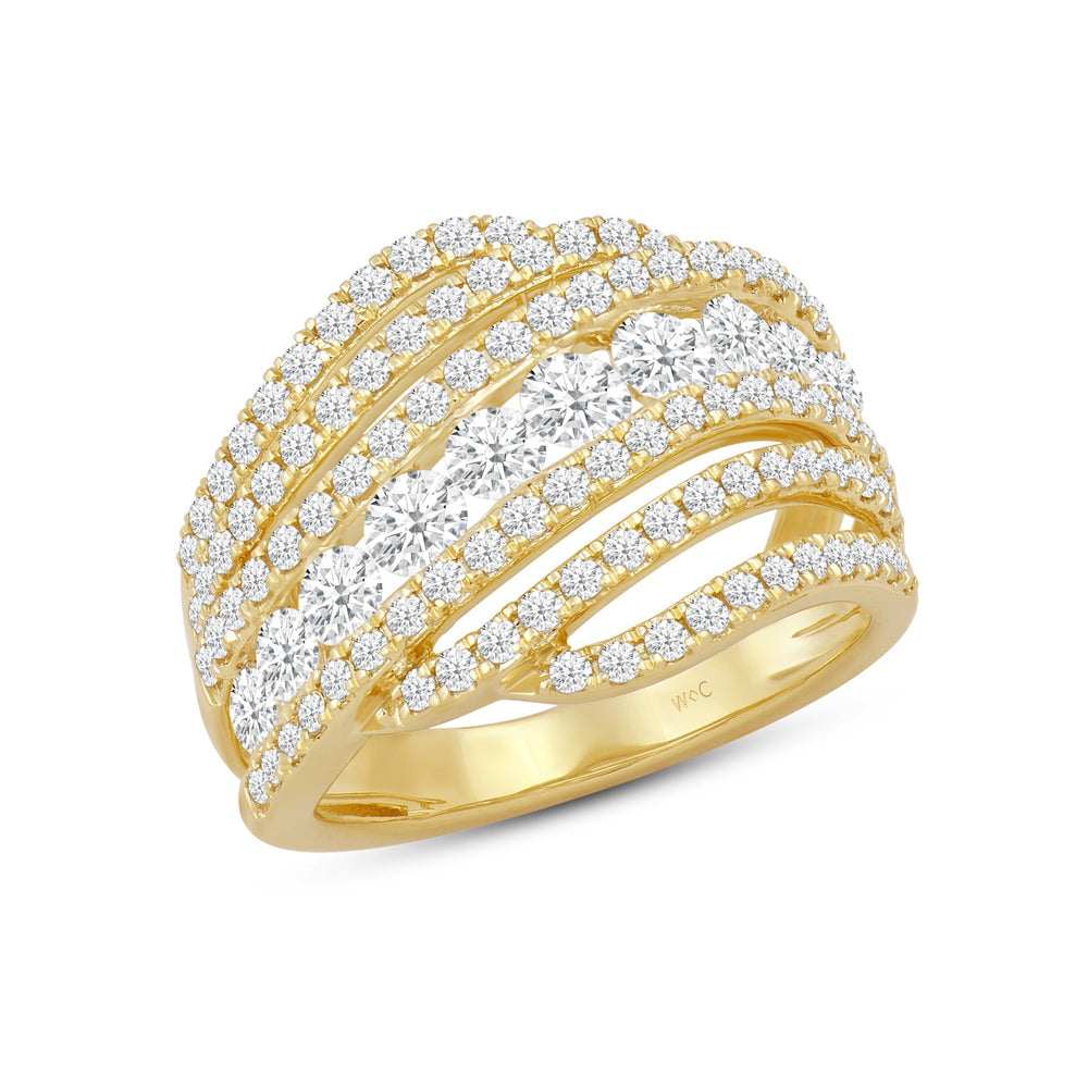 Cocktail Queen Diamond Fashion Ring with 18KT Yellow Gold / Lab / 1 3/4 Cut Diamond in 14KT Yellow Gold / Lab / 1 3/4 view 3
