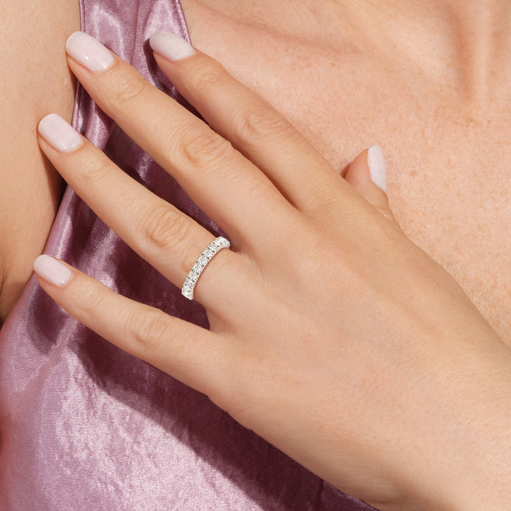 Classic Shared Prong Diamond Eternity Ring with 18KT White Gold / Lab / 2 1/5 Cut Diamond in 14KT White Gold / Lab / 2 1/5 view 5
