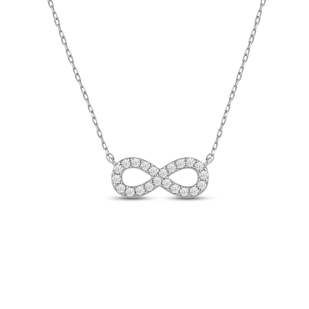 Lab Diamond Infinity Pendant with 18KT White Gold / Lab / 1/5 Cut Diamond in 14KT White Gold / Lab / 1/5 view 1
