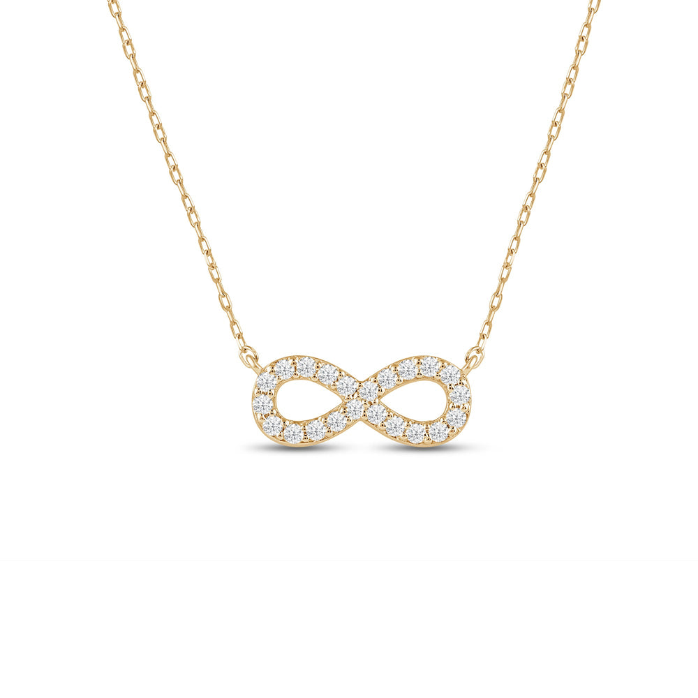 Lab Diamond Infinity Pendant with 18KT Yellow Gold / Lab / 1/5 Cut Diamond in 14KT Yellow Gold / Lab / 1/5 view 1
