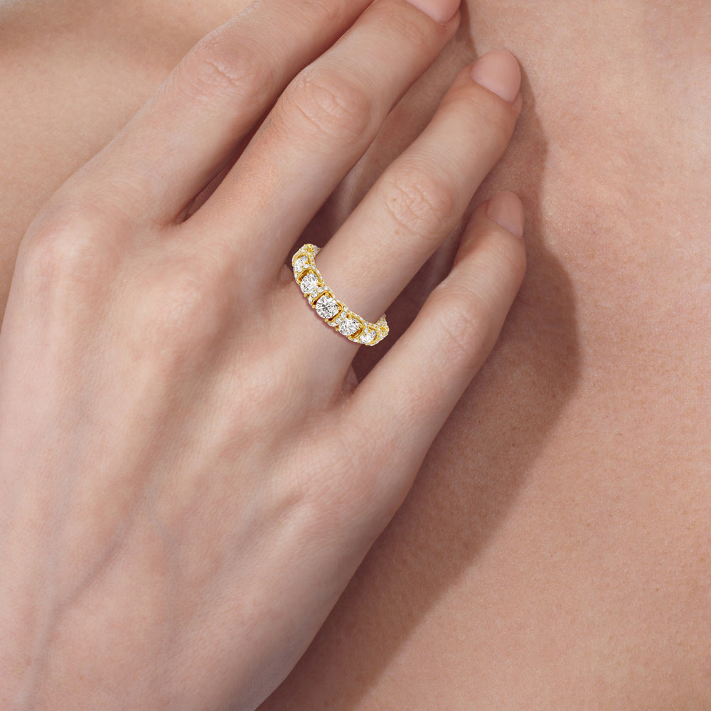 The Crown Anniversary Ring with 18KT White Gold / Lab / 2 1/2 Cut Diamond in 14KT White Gold / Lab / 2 1/2 view 2
