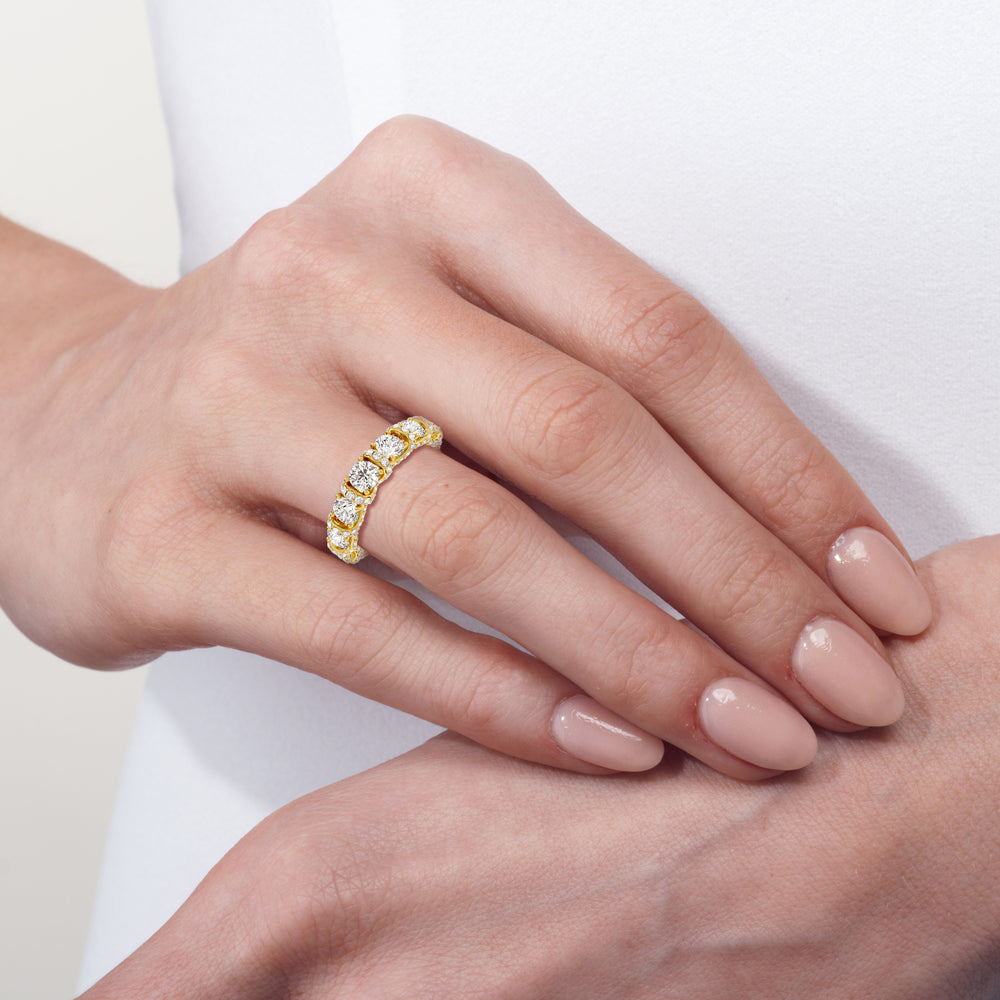 The Crown Anniversary Ring with 18KT Yellow Gold / Lab / 2 1/2 Cut Diamond in 14KT Yellow Gold / Lab / 2 1/2 view 3
