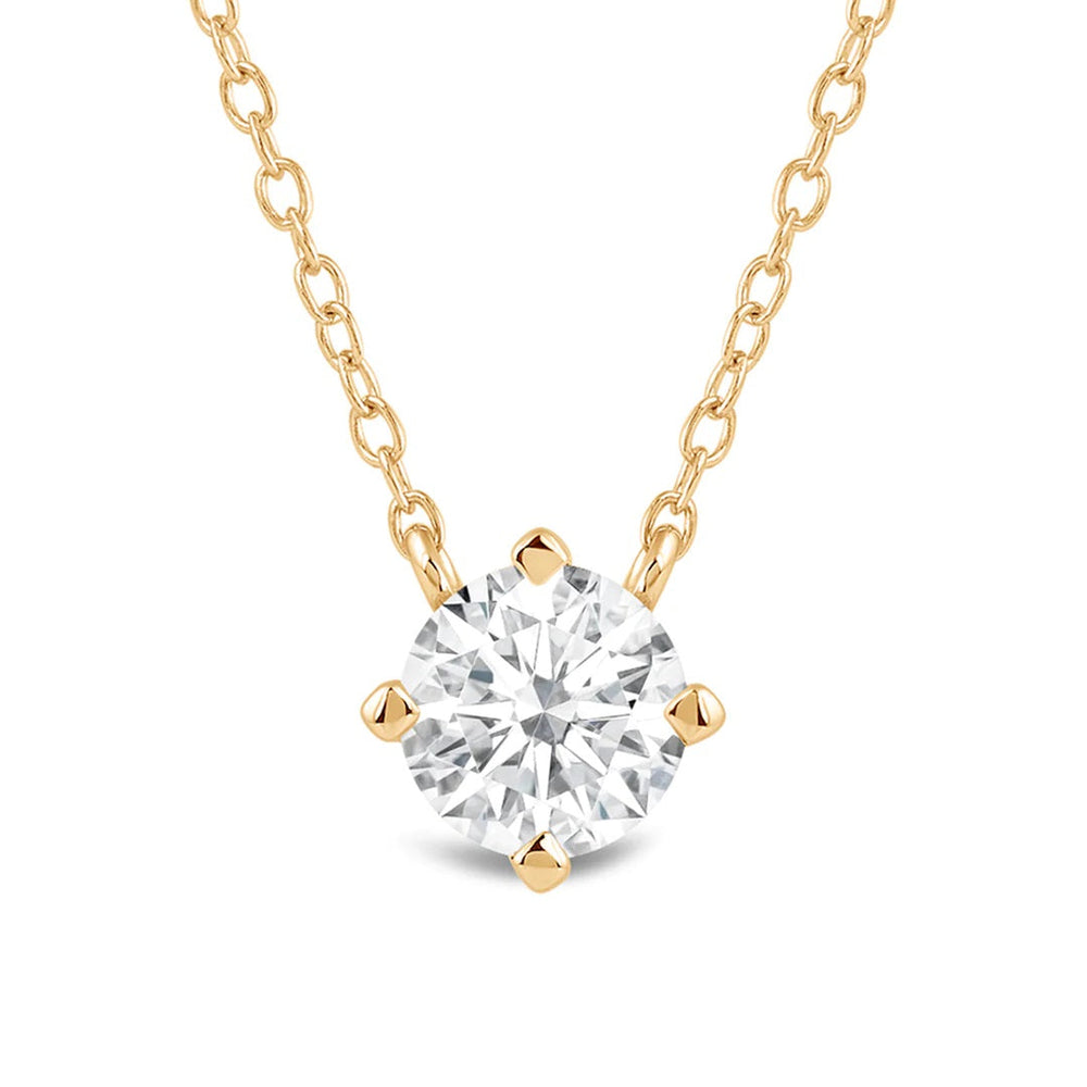 Kite Set Round Lab Created Diamond Solitaire Pendant with 18KT Yellow Gold / Lab / 1 1/2 Cut Diamond in 14KT Yellow Gold / Lab / 1 1/2 view 4
