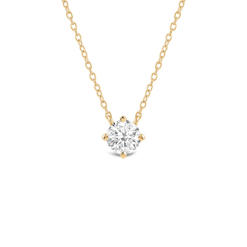 Kite Set Round Lab Created Diamond Solitaire Pendant with 18KT Yellow Gold / Lab / 1 1/2 Cut Diamond in 14KT Yellow Gold / Lab / 1 1/2 view 1
