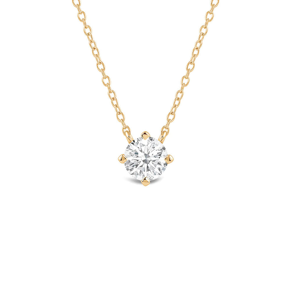 Kite Set Round Lab Created Diamond Solitaire Pendant with 18KT Yellow Gold / Lab / 2 Cut Diamond in 14KT Yellow Gold / Lab / 2 view 1
